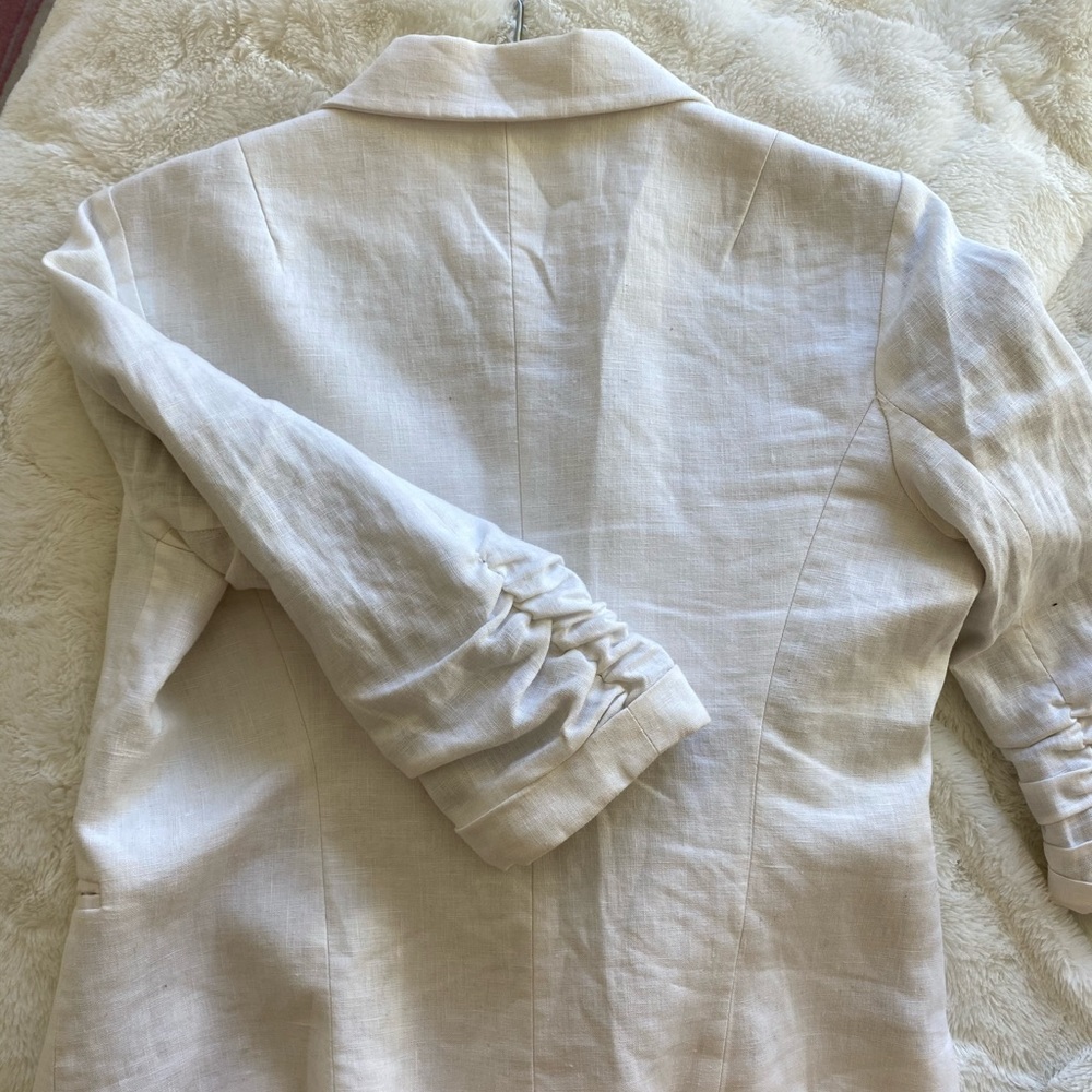 White Linen Blazer